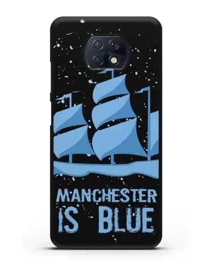 Чехол с рисунком и надписью Manchester is Blue силиконовый для Xiaomi Redmi Note 9T