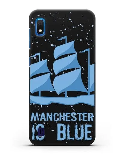 Чехол с рисунком и надписью Manchester is Blue силиконовый для Samsung Galaxy A10 [SM-A105F]