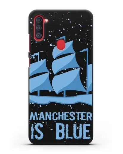 Чехол с рисунком и надписью Manchester is Blue силиконовый для Samsung Galaxy A11 [SM-A115F]