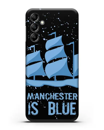 Чехол с рисунком и надписью Manchester is Blue силиконовый для Samsung Galaxy A14 [SM-A145]
