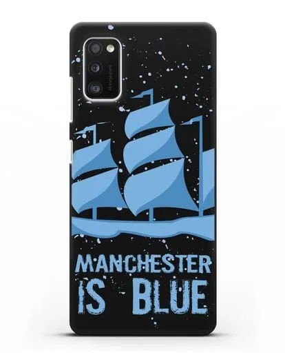 Чехол с рисунком и надписью Manchester is Blue силиконовый для Samsung Galaxy A41 [SM-A415F]