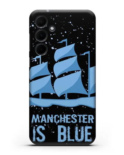 Чехол с рисунком и надписью Manchester is Blue силиконовый для Samsung Galaxy A55 [SM-A556]