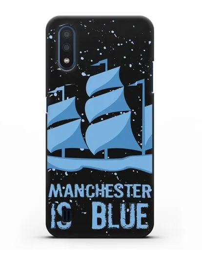 Чехол с рисунком и надписью Manchester is Blue силиконовый для Samsung Galaxy M01 [SM-M015F]