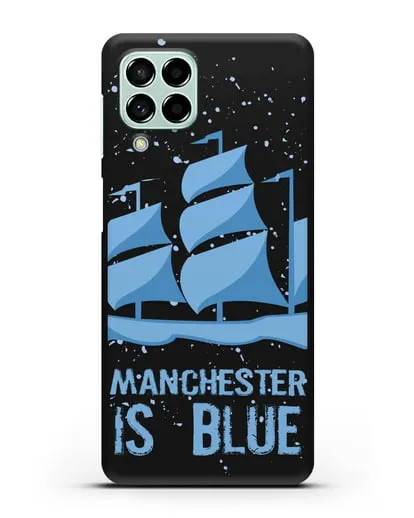 Чехол с рисунком и надписью Manchester is Blue силиконовый для Samsung Galaxy M53 [SM-M536]