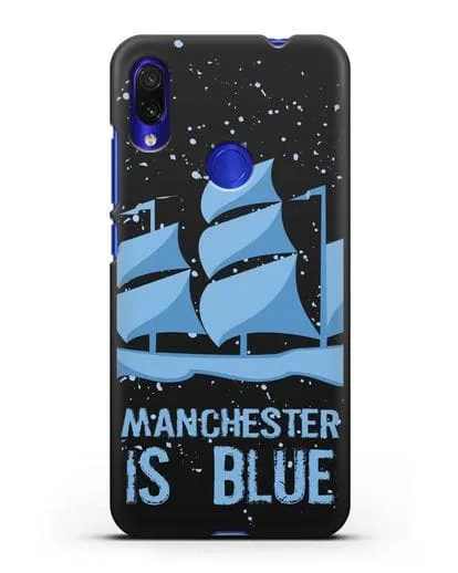 Чехол с рисунком и надписью Manchester is Blue силиконовый для Xiaomi Redmi Note 7