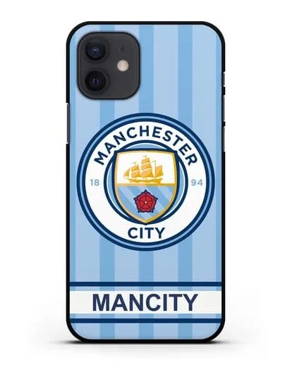 Чехол Манчестер Сити с надписью ManCity силиконовый для iPhone 12