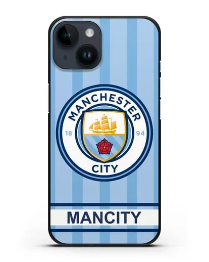 Чехол Манчестер Сити с надписью ManCity силиконовый для iPhone 14