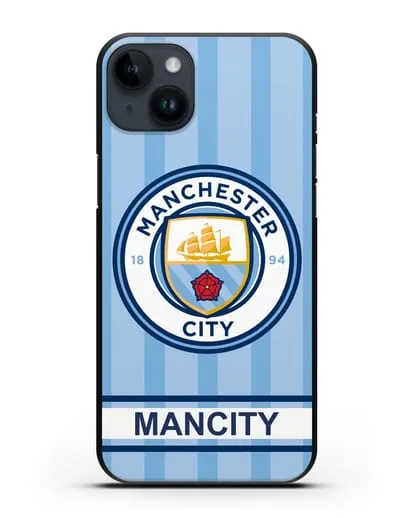 Чехол Манчестер Сити с надписью ManCity силиконовый для iPhone 14 Plus