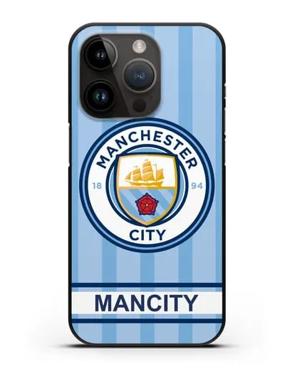 Чехол Манчестер Сити с надписью ManCity силиконовый для iPhone 14 Pro