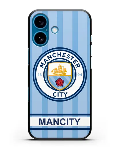 Чехол Манчестер Сити с надписью ManCity силиконовый для iPhone 16