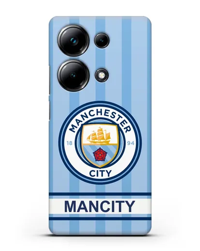 Чехол Манчестер Сити с надписью ManCity силиконовый для Xiaomi Poco M6 Pro