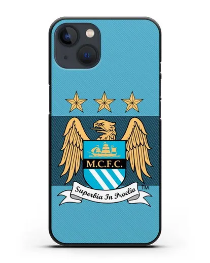 Чехол с эмблемой Manchester City силиконовый для iPhone 13