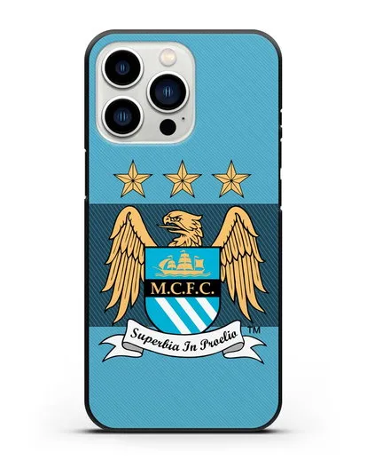 Чехол с эмблемой Manchester City силиконовый для iPhone 13 Pro