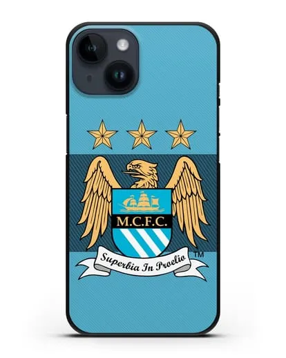 Чехол с эмблемой Manchester City силиконовый для iPhone 14