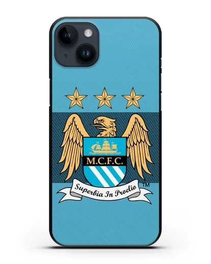 Чехол с эмблемой Manchester City силиконовый для iPhone 14 Plus