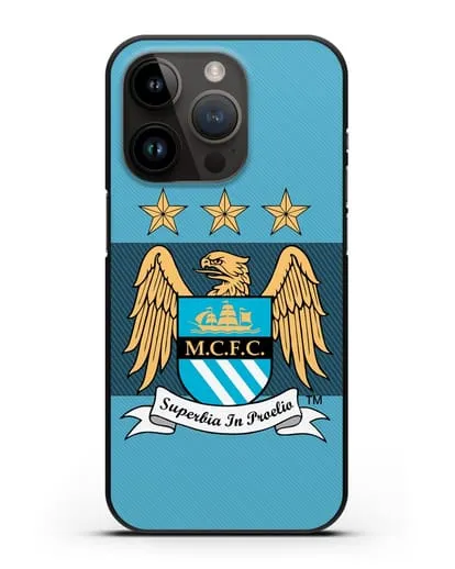 Чехол с эмблемой Manchester City силиконовый для iPhone 14 Pro