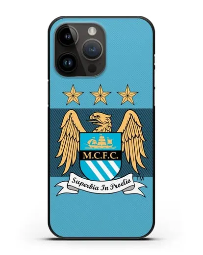 Чехол с эмблемой Manchester City силиконовый для iPhone 14 Pro Max