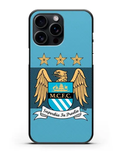 Чехол с эмблемой Manchester City силиконовый для iPhone 15 Pro Max