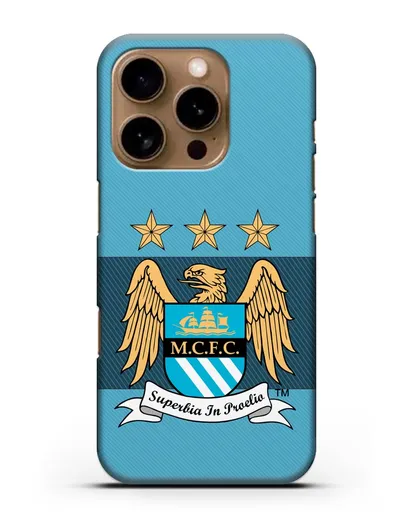 Чехол с эмблемой Manchester City силиконовый для iPhone 16 Pro