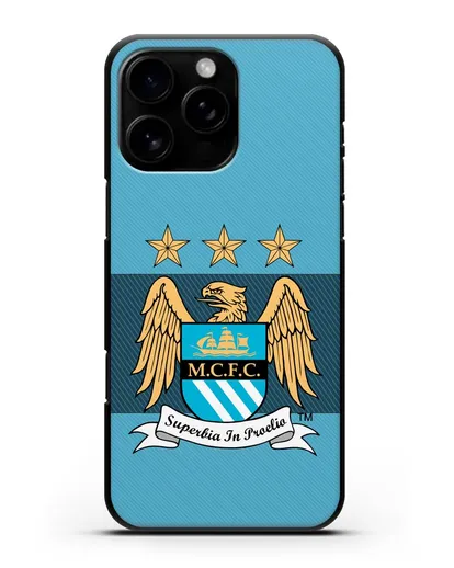 Чехол с эмблемой Manchester City силиконовый для iPhone 16 Pro Max