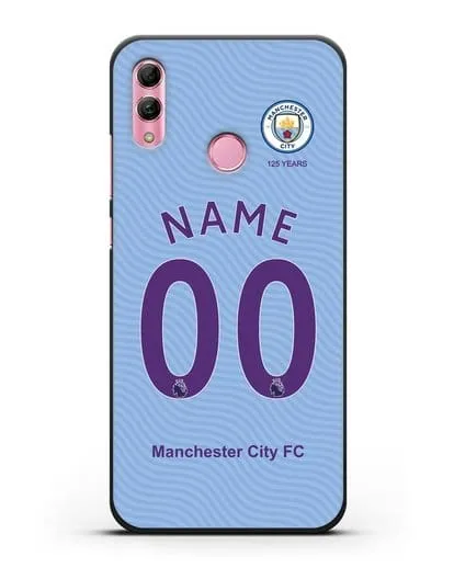 Именной чехол ФК Манчестер Сити с фамилией и номером (сезон 2019-2020) голубая форма силиконовый для Honor 10 Lite
