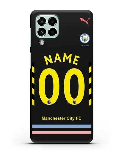 Именной чехол ФК Манчестер Сити с фамилией и номером (сезон 2019-2020) черная форма силиконовый для Samsung Galaxy M53 [SM-M536]