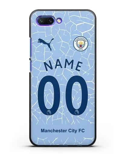 Именной чехол ФК Манчестер Сити с фамилией и номером (сезон 2020-2021) домашняя форма силиконовый для Honor 10