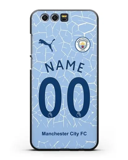 Именной чехол ФК Манчестер Сити с фамилией и номером (сезон 2020-2021) домашняя форма силиконовый для Honor 9
