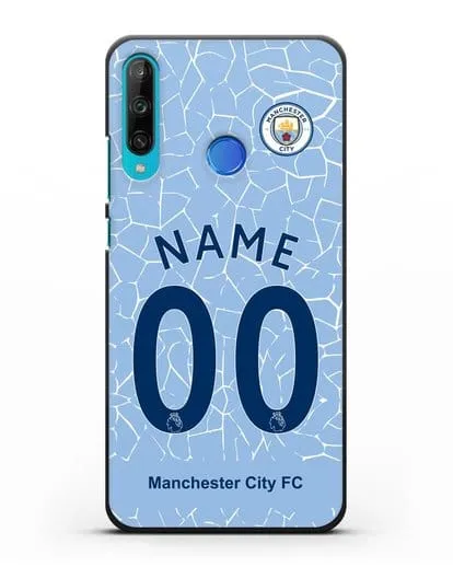 Именной чехол ФК Манчестер Сити с фамилией и номером (сезон 2020-2021) домашняя форма силиконовый для Honor 9C