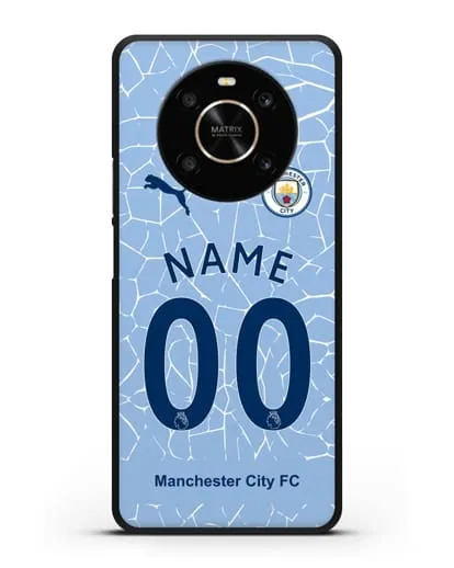 Именной чехол ФК Манчестер Сити с фамилией и номером (сезон 2020-2021) домашняя форма силиконовый для Honor X9