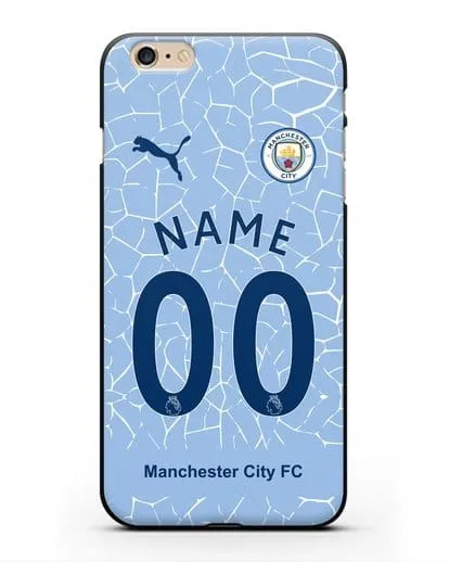 Именной чехол ФК Манчестер Сити с фамилией и номером (сезон 2020-2021) домашняя форма силиконовый для iPhone 6s Plus