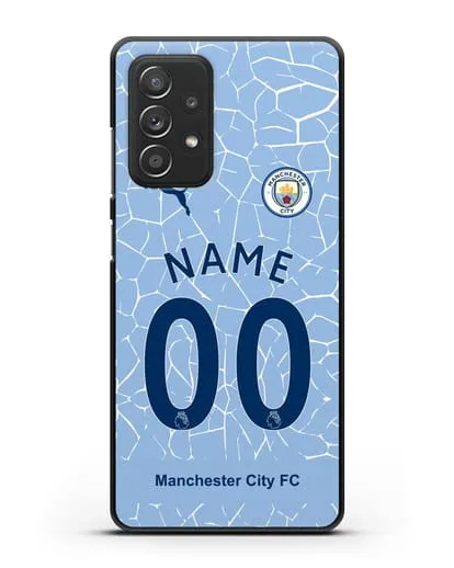 Именной чехол ФК Манчестер Сити с фамилией и номером (сезон 2020-2021) домашняя форма силиконовый для Samsung Galaxy A53