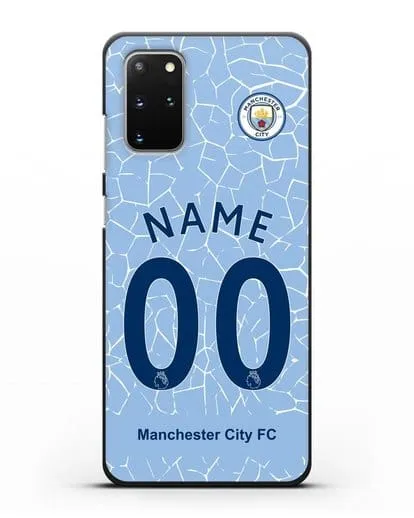 Именной чехол ФК Манчестер Сити с фамилией и номером (сезон 2020-2021) домашняя форма силиконовый для Samsung Galaxy S20 Plus [SM-G985F]