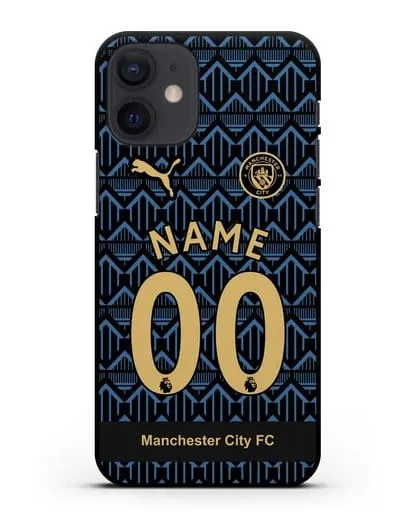 Именной чехол ФК Манчестер Сити с фамилией и номером (сезон 2020-2021) гостевая форма силиконовый для iPhone 12 mini