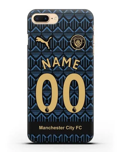Именной чехол ФК Манчестер Сити с фамилией и номером (сезон 2020-2021) гостевая форма силиконовый для iPhone 8 Plus