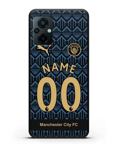 Именной чехол ФК Манчестер Сити с фамилией и номером (сезон 2020-2021) гостевая форма силиконовый для Xiaomi Poco M5