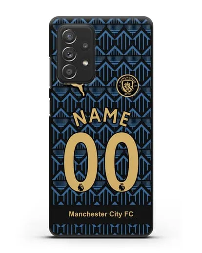 Именной чехол ФК Манчестер Сити с фамилией и номером (сезон 2020-2021) гостевая форма силиконовый для Samsung Galaxy A53