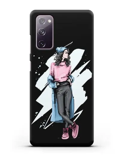 Чехол Девушка брюнетка в уггах и пальто силиконовый для Samsung Galaxy S20 FE [SM-G780F]