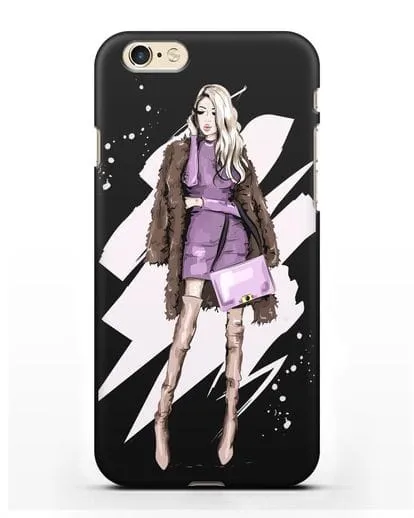 Чехол Девушка блондинка в шубе силиконовый для iPhone 6