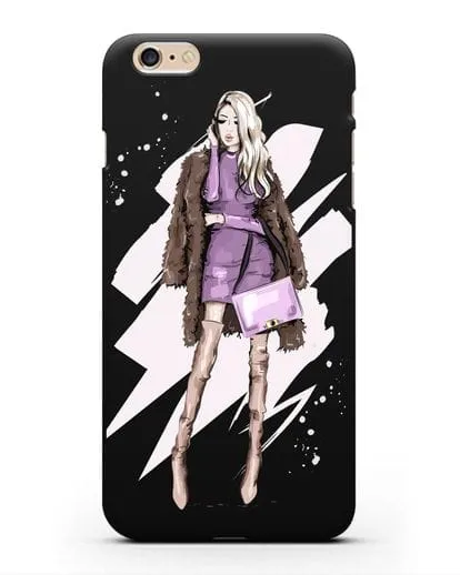 Чехол Девушка блондинка в шубе силиконовый для iPhone 6s Plus