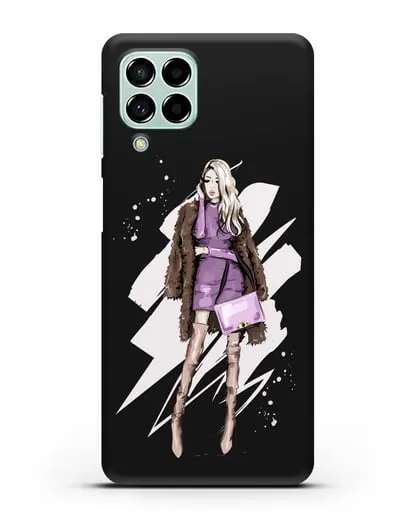 Чехол Девушка блондинка в шубе силиконовый для Samsung Galaxy M53 [SM-M536]