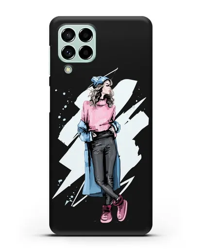 Чехол Девушка шатенка в уггах и пальто силиконовый для Samsung Galaxy M53 [SM-M536]