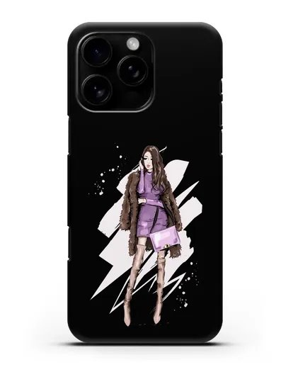 Чехол Девушка шатенка в шубе силиконовый для iPhone 16 Pro Max