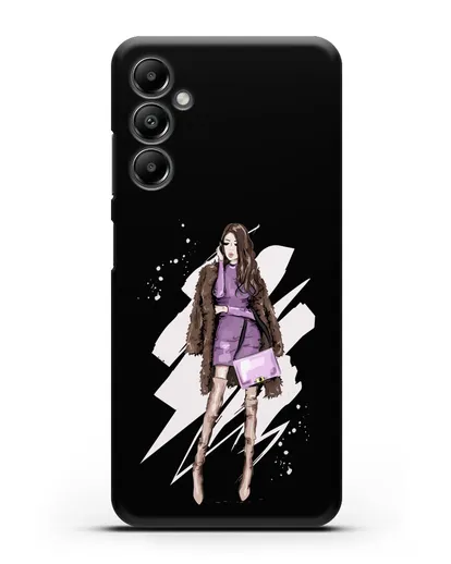 Чехол Девушка шатенка в шубе силиконовый для Samsung Galaxy A05s [SM-A057]