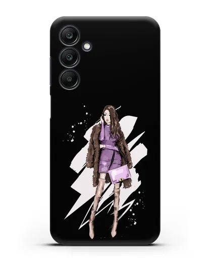 Чехол Девушка шатенка в шубе силиконовый для Samsung Galaxy A25 [SM-A256]