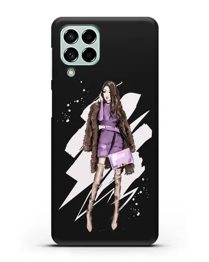 Чехол Девушка шатенка в шубе силиконовый для Samsung Galaxy M33 [SM-M336]