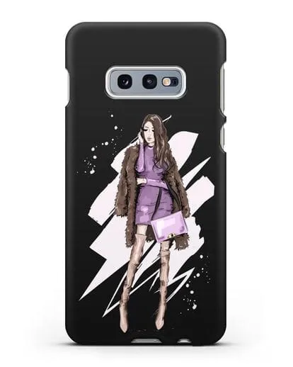 Чехол Девушка шатенка в шубе силиконовый для Samsung Galaxy S10e [SM-G970F]