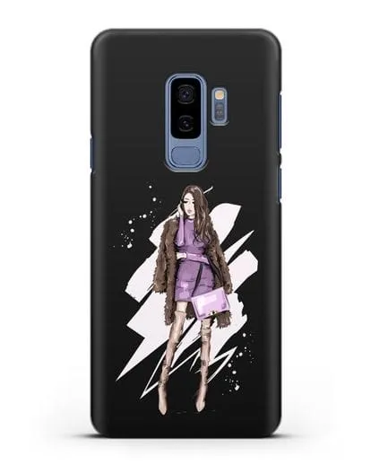 Чехол Девушка шатенка в шубе силиконовый для Samsung Galaxy S9 Plus [SM-G965F]