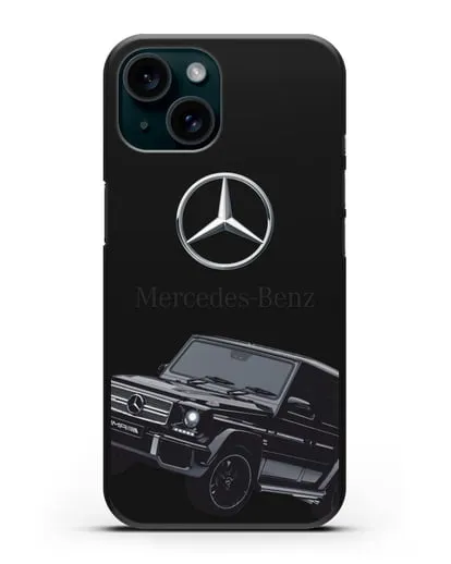 Чехол с картинкой Мерседес Гелендваген силиконовый для iPhone 15