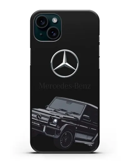 Чехол с картинкой Мерседес Гелендваген силиконовый для iPhone 15 Plus